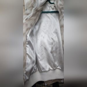 Coldwater Creek beige tan faux fur vest jacket sz Medium 10/12